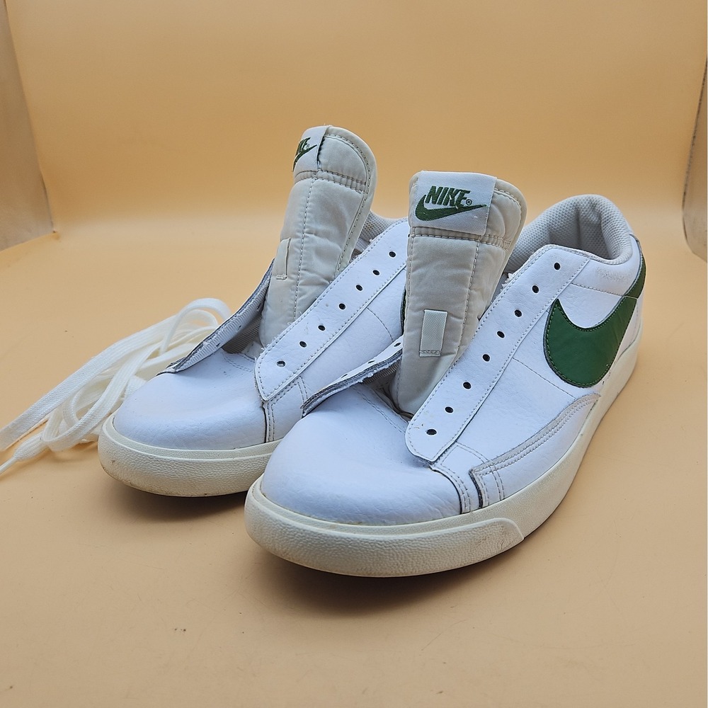 Nike Blazer Low Men's Size 12 White Green Shoes Sneakers Skate CI6377-108
